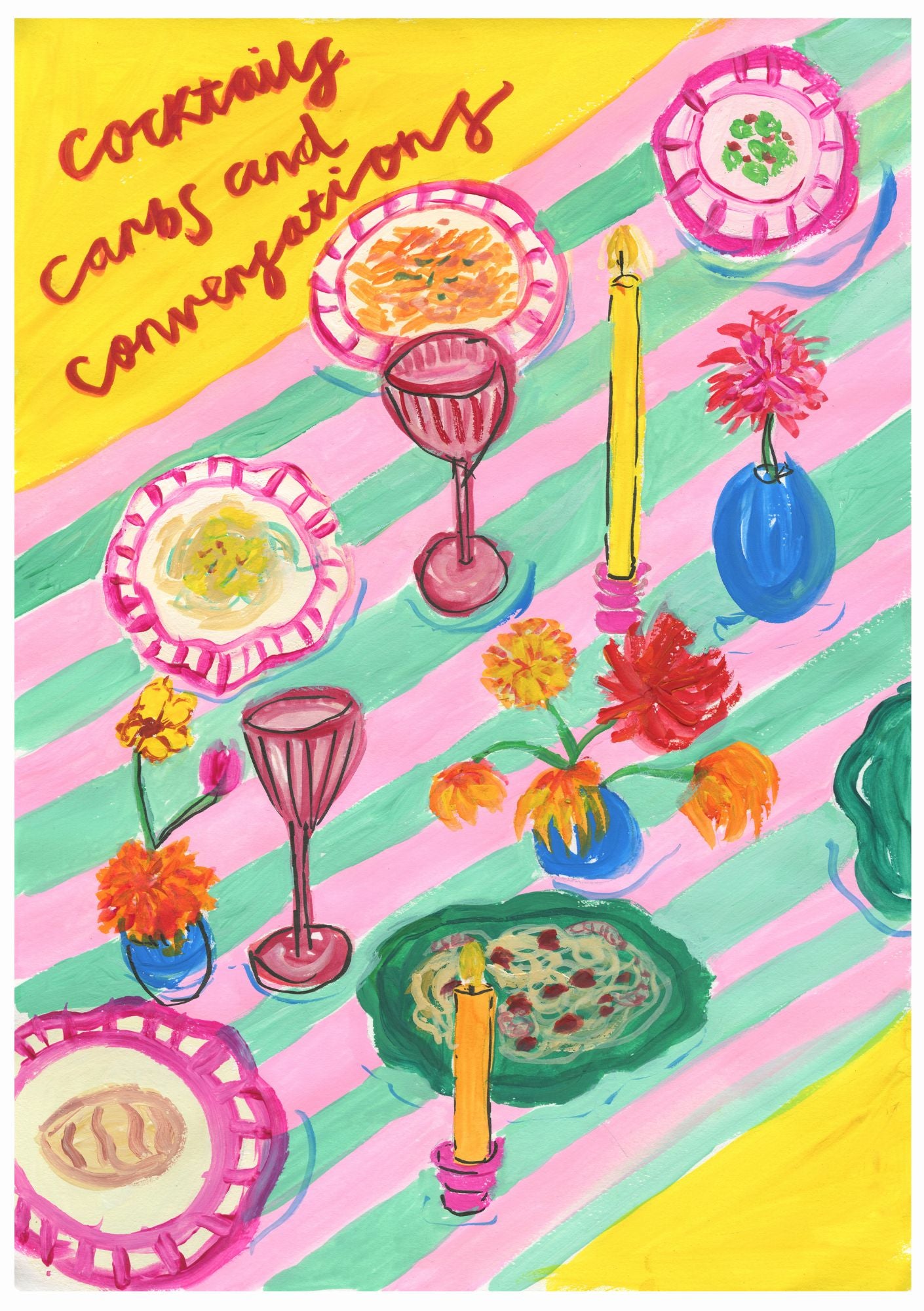 A4 Size - Carbs, cocktails and conversation