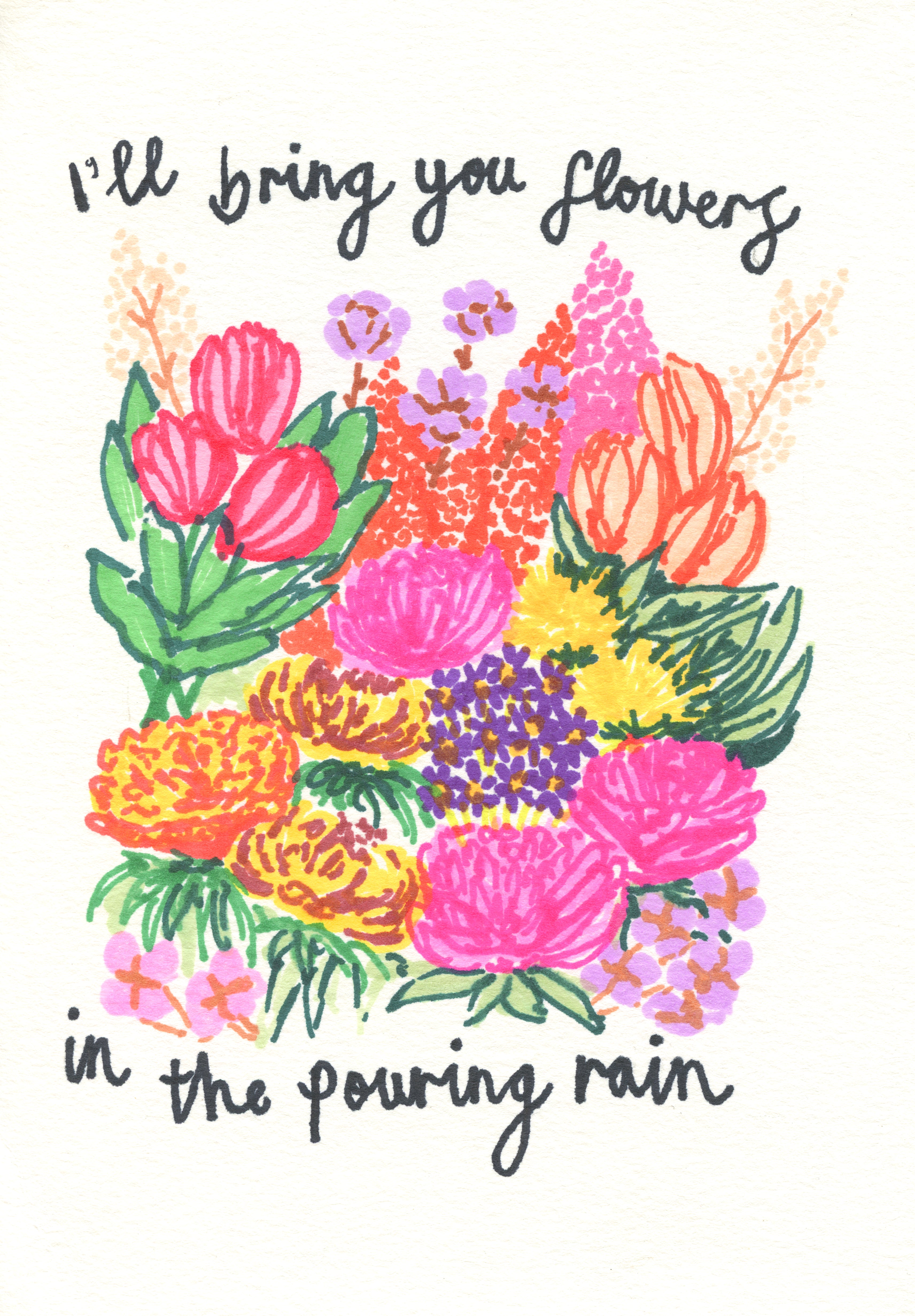 I'll bring you flowers print